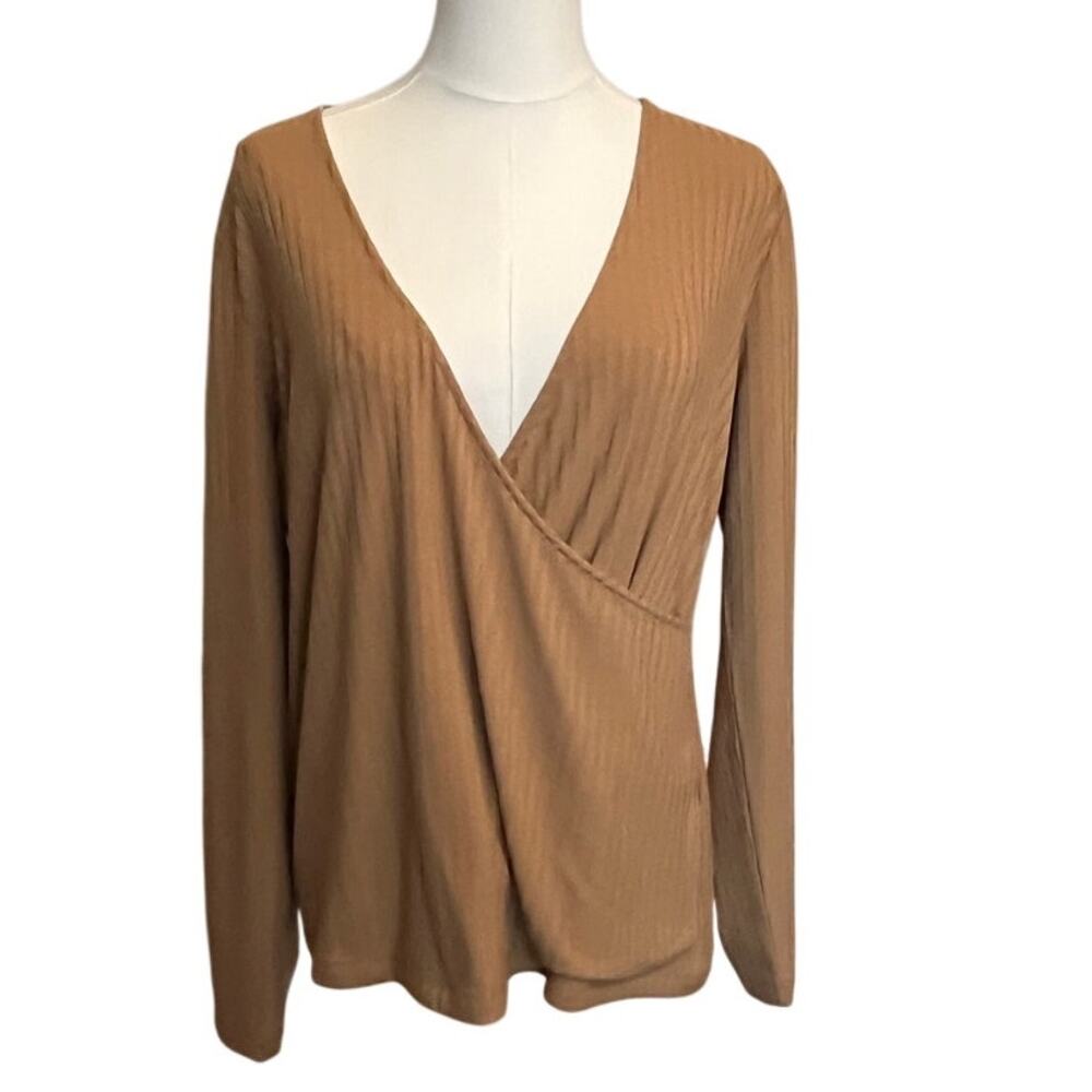 BANANA REPUBLIC | Women’s Long Sleeve Shirt Brown Sugar Wrap Style | Large